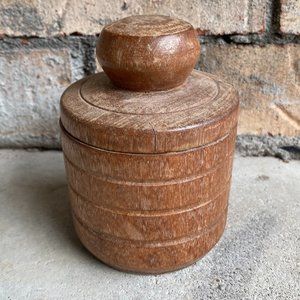 Vintage Primitive Wooden Tobacco Canister Jar